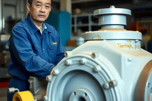 工業用ポンプ修理の様子